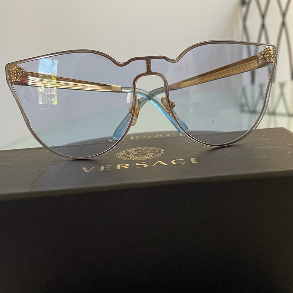 Versace light blue sunglasses